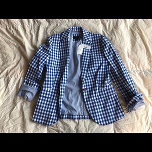 J.Crew Gingham Summer Linen Blazer